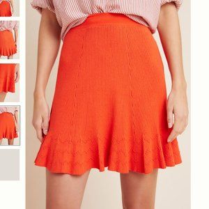Maeve Jovie Ribbed Sweater Mini Skirt - Red Size Small - BNWOT
